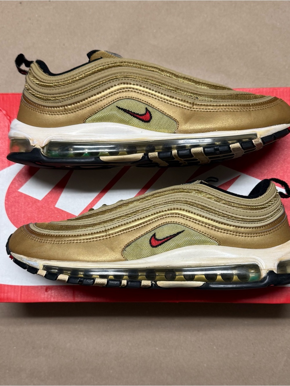 Nike Air Max 97 OG QS Metallic Gold Men’s size 11 running shoes Rare!